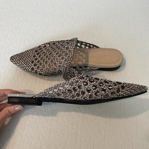 Braided Silver Sandal Mule | Size 9